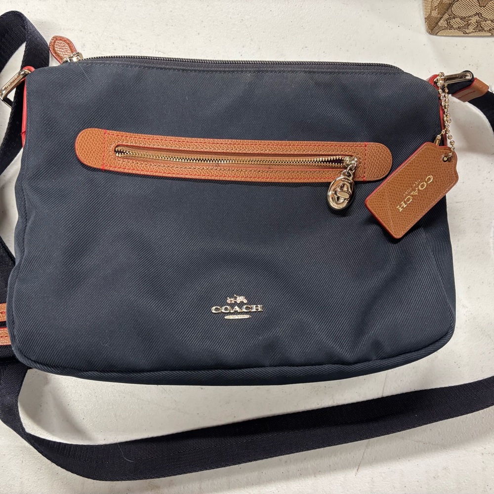 Coach Navy Sawyer Crossbody Bag